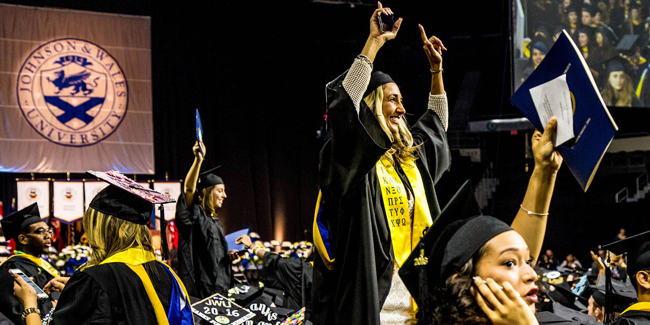 New grads cheer at JWU Providence’s 2016 Commencement ceremony