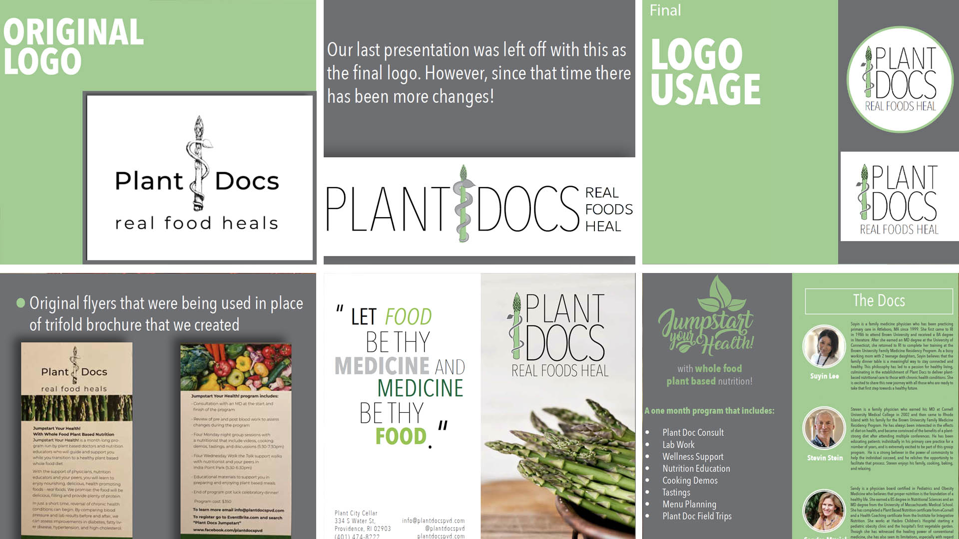 Antonia Karageorge, Christina Pinheiro and Katie Vidal worked on rebranding logos and marketing materials for Plant Docs.