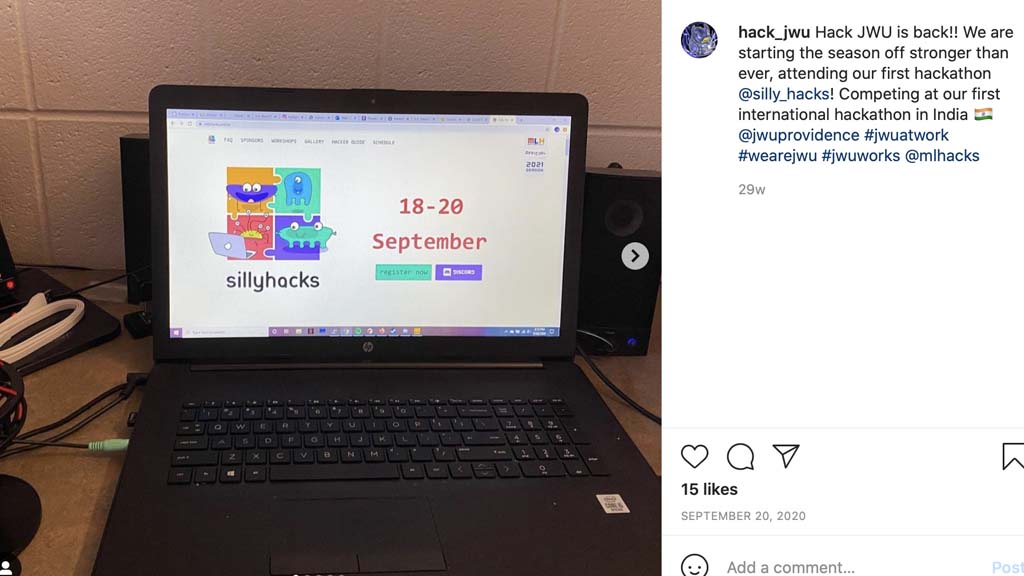 The HackJWU team started the season at the Silly Hacks event.