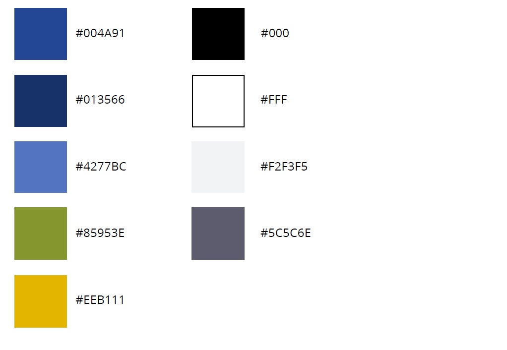 university brand color pallet 