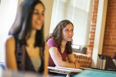 Student sitting in classroom