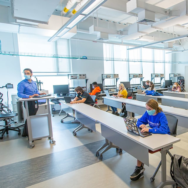 Professors across the university now teach synchronously to students in class and remotely.