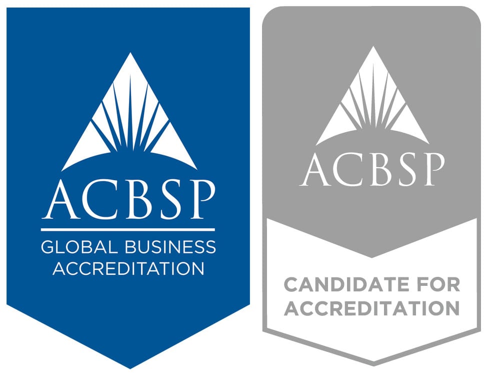 College of Business ACBSP Accreditation Candidate Logo (Vertical Orientation)
