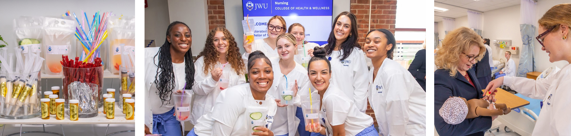 Scenes from the ribbon cutting for the brand-new Nursing facilities at JWU Providence.