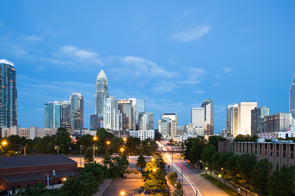 The city skyline of Charlotte North Carolina