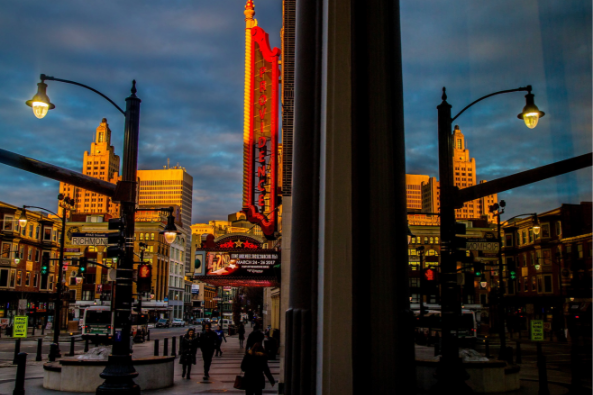 Shot of Providence Preforming arts center which is one of the buildings located right near the providence campus