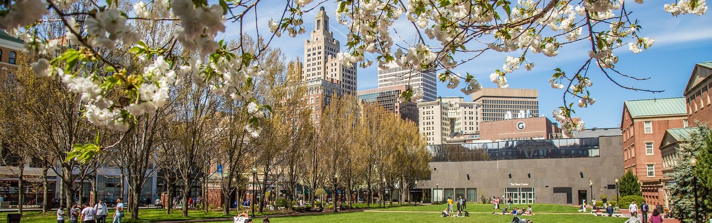 Gaebe Commons in Spring