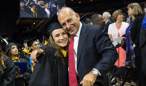 Father and Daughter at Daughter's College Graduation