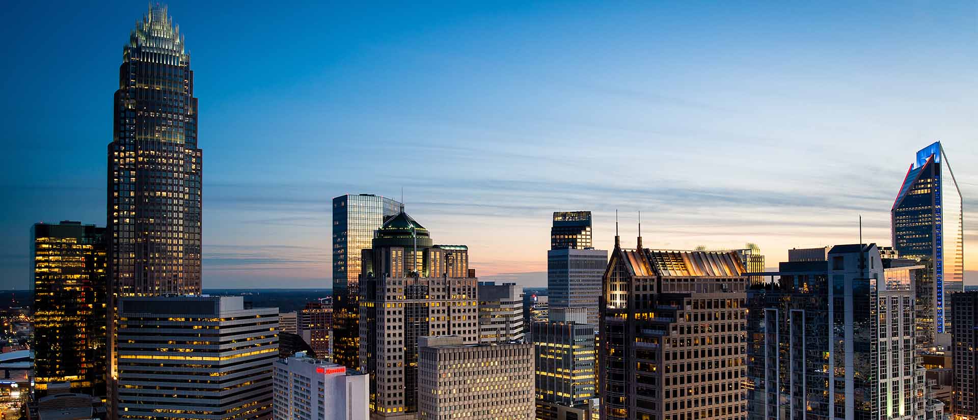 Charlotte skyline at night