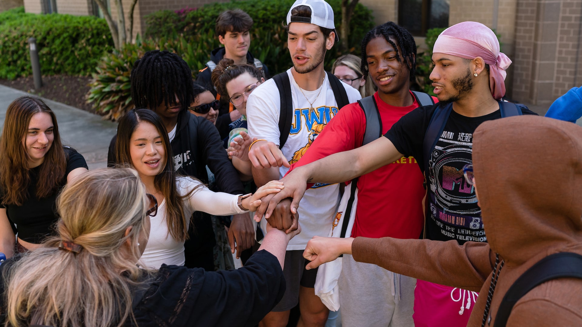 Charlotte students demonstrate their team spirit.