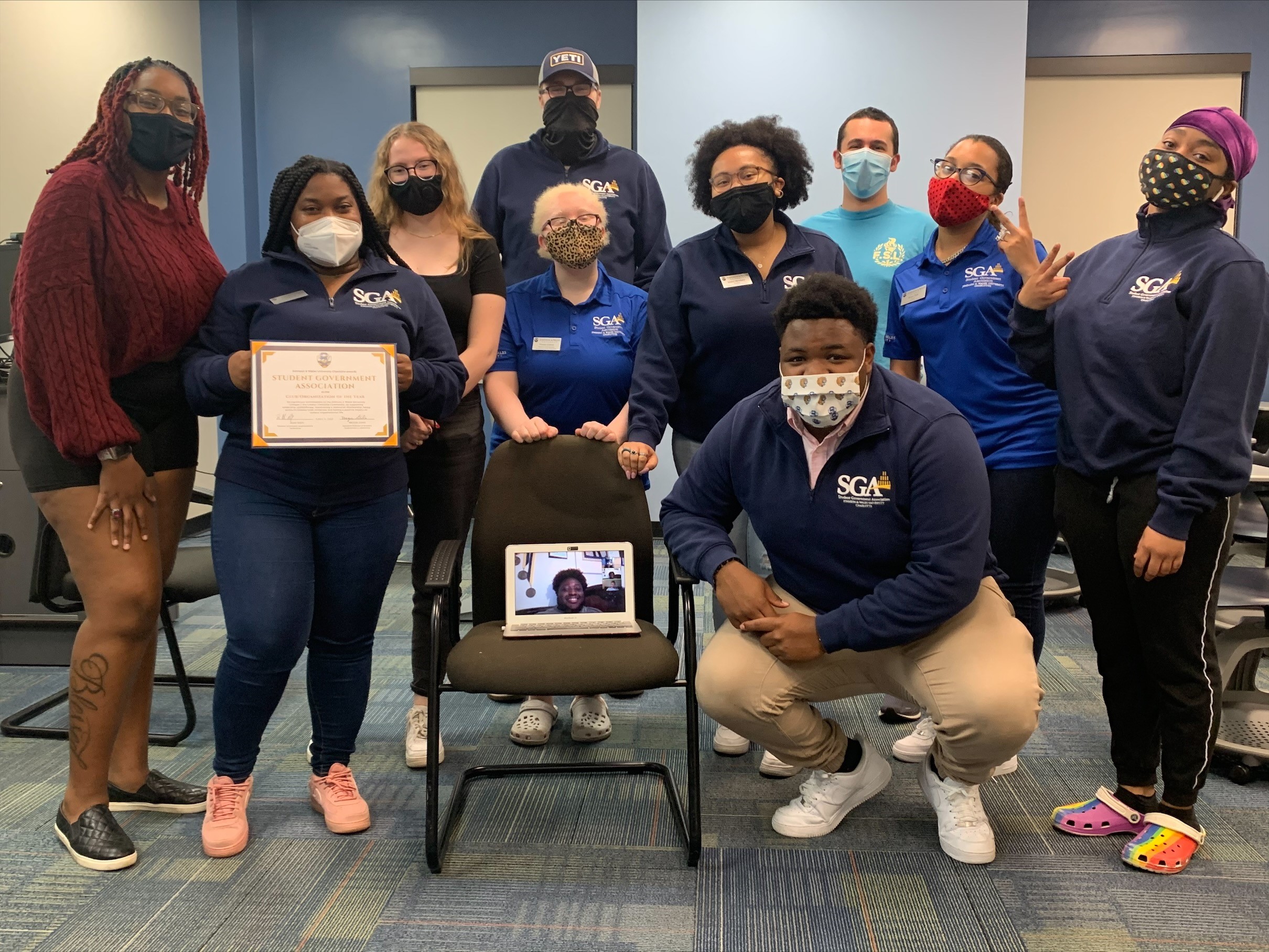 Group portrait of the 2022 Student Government Assocation at JWU Charlotte.