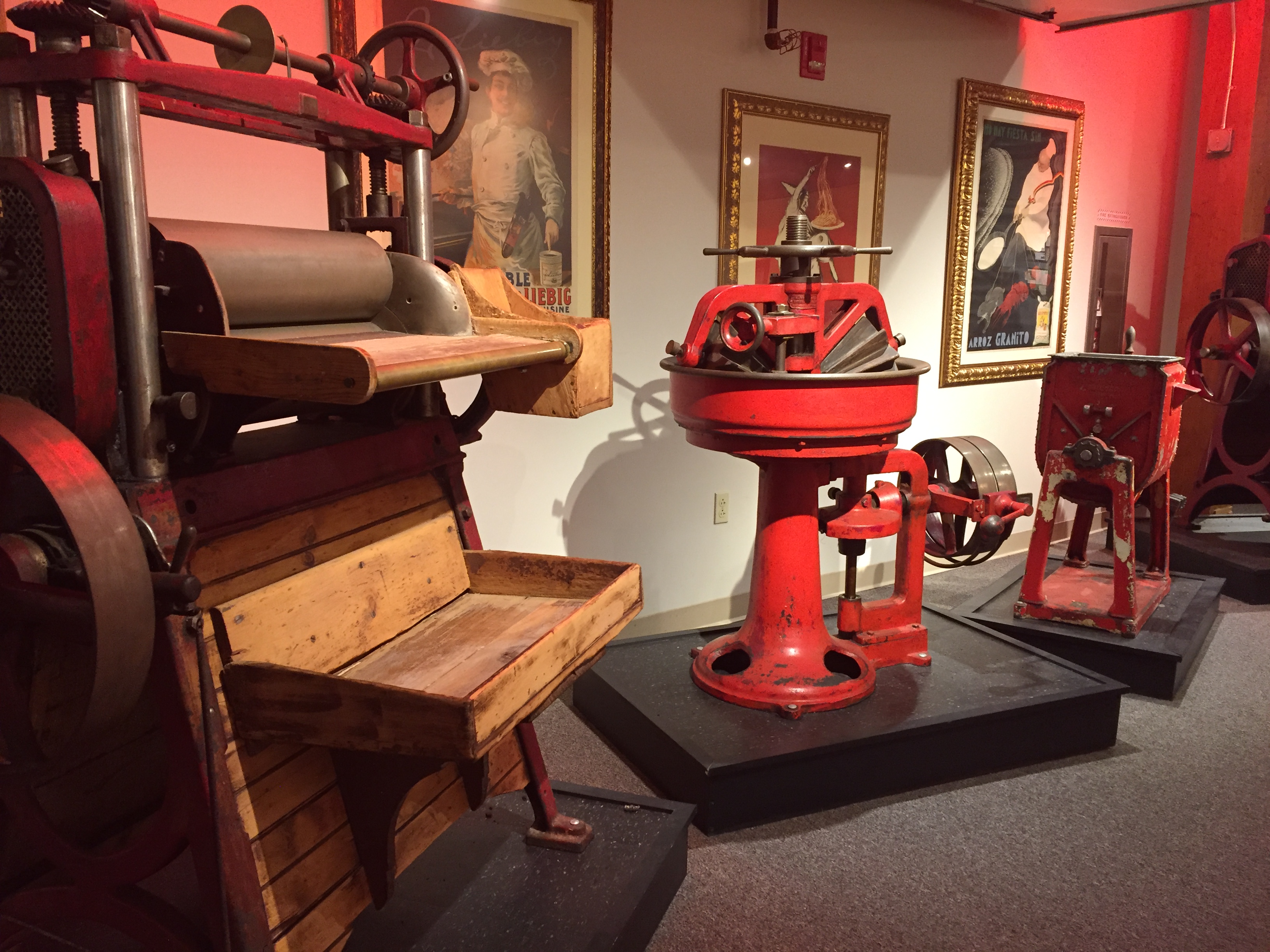 Vintage machinery and tools on display