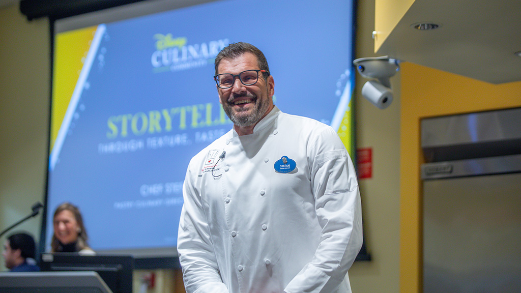 Stefan Riemer | Pastry Culinary Director, Walt Disney World speaking to a group during his Designing Flavor and Education at Disney panel.