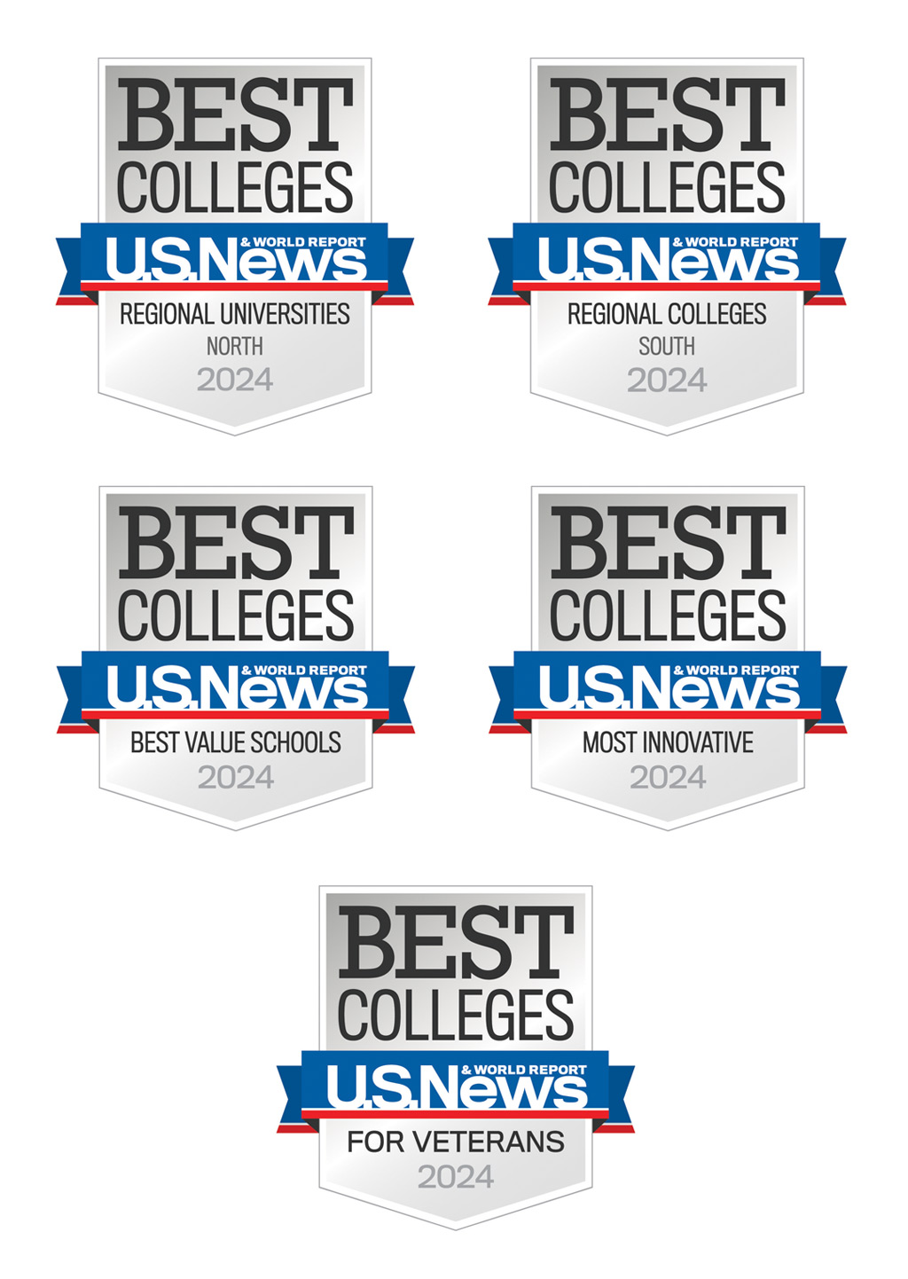 JWU Badges of Best Colleges vertical 2023-24