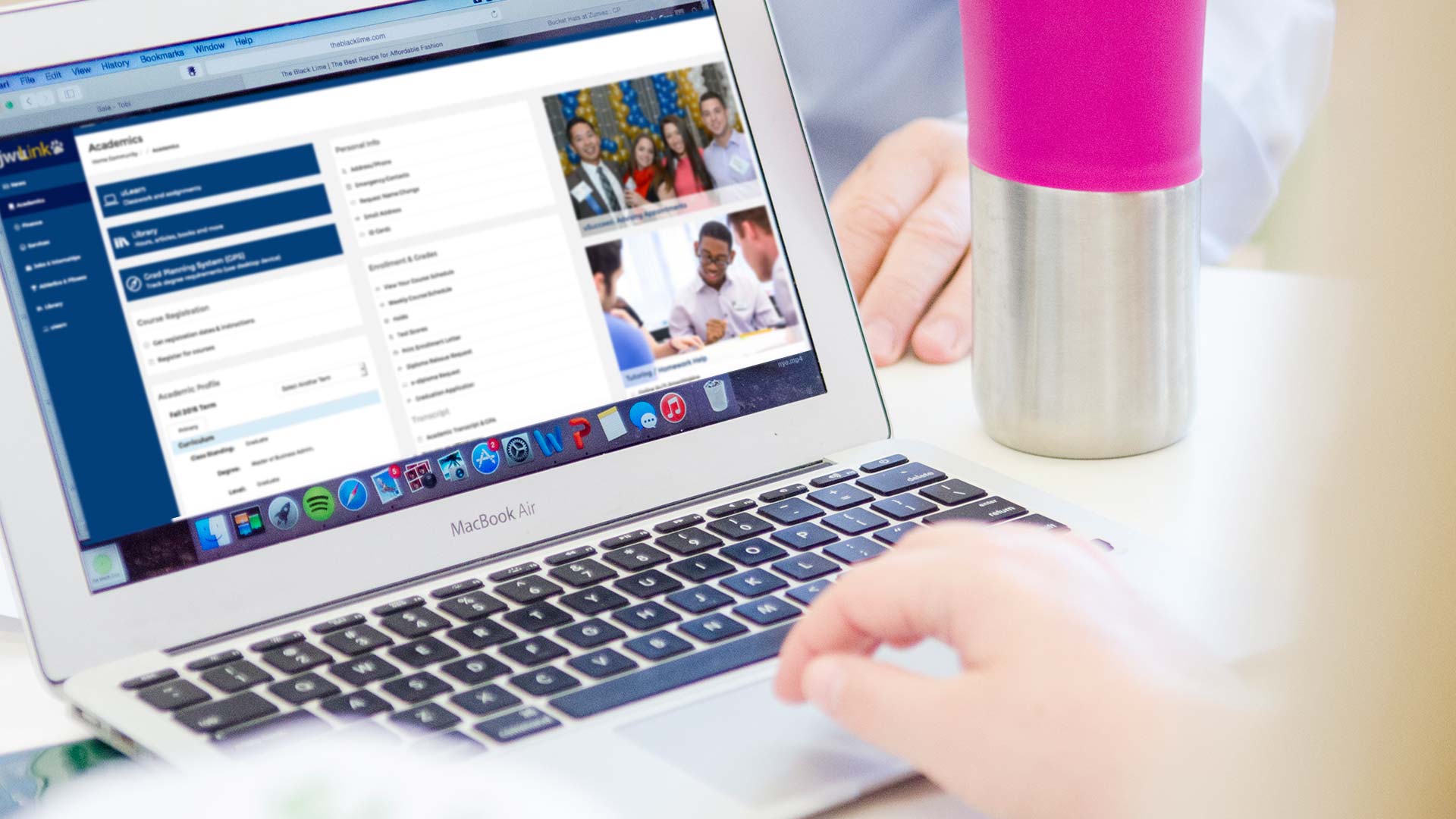 laptop screen showing online classroom