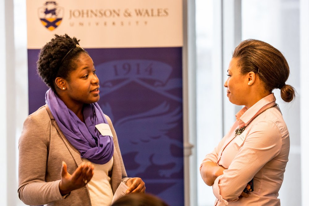 Students networking at a Career Fair.