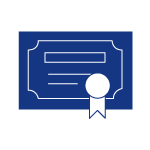 Food & Beverage Management blue icon: Certificate