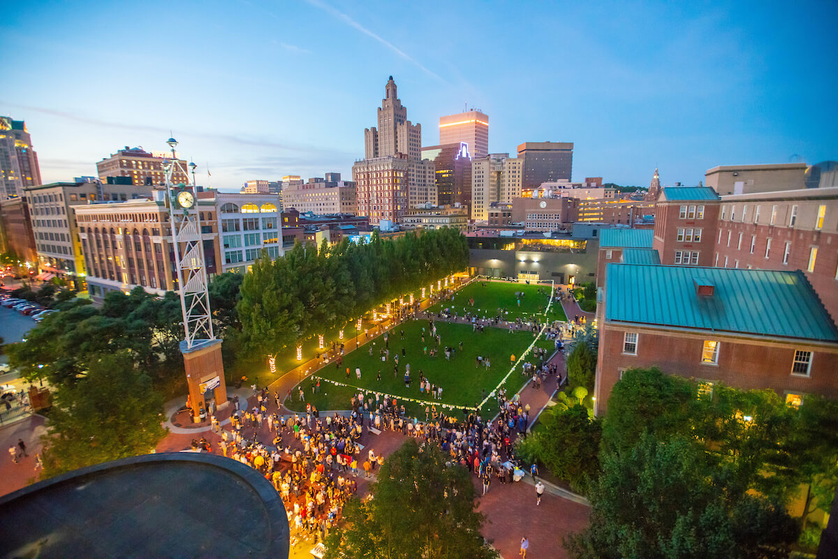 providence campus at night during ignite the night event