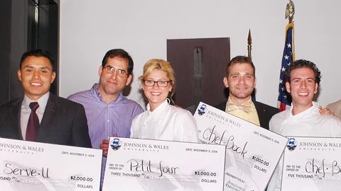 JWU Charlotte students with their Sharkfest prizes.