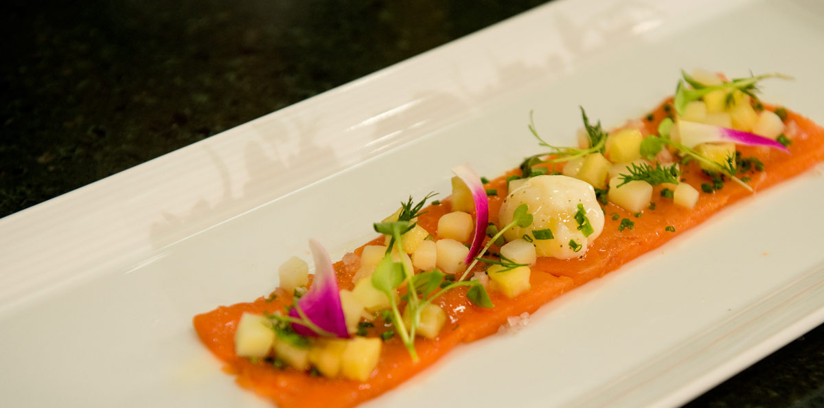 Chef Champe Speidel's salmon carpaccio