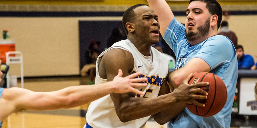 Senior Tom Garrick during a game against Lasell