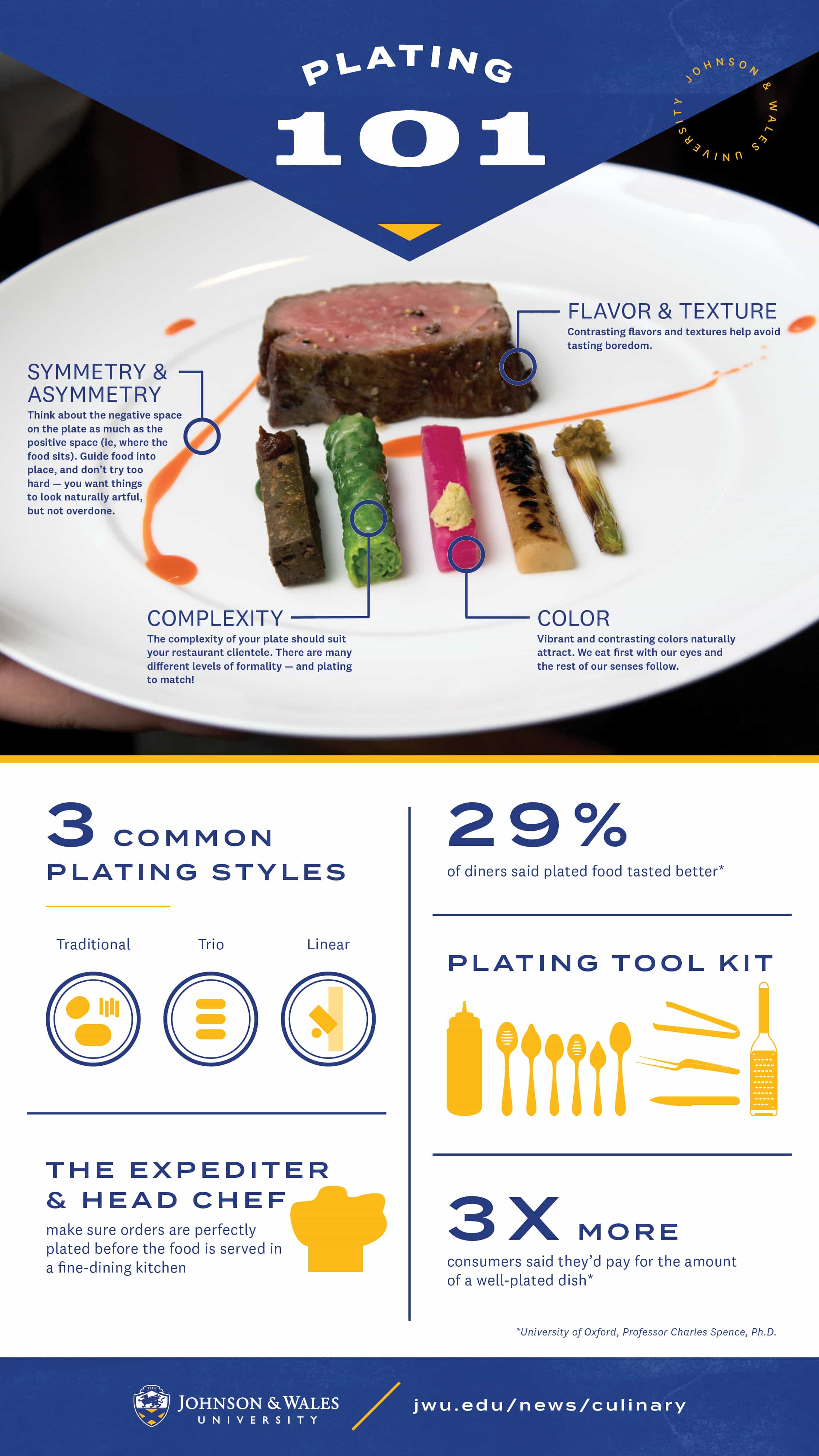 Infographic detailing plating information