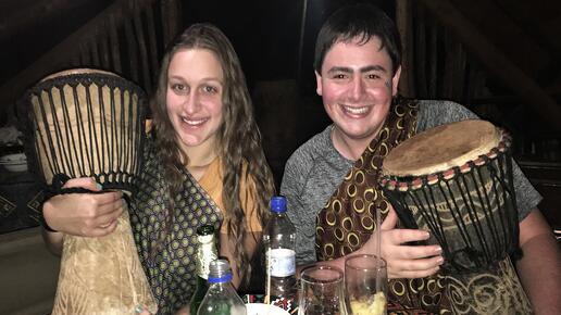 Matt Spalding and student Alexandra Edwards at The Boma in Zimbabwe