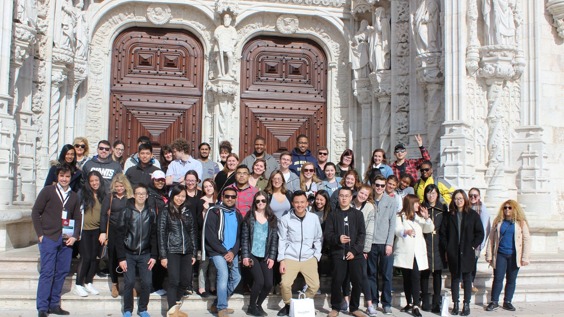 JWU Hospitality Students at the Santa Maria de Belem Church, Lisbon, Portugal
