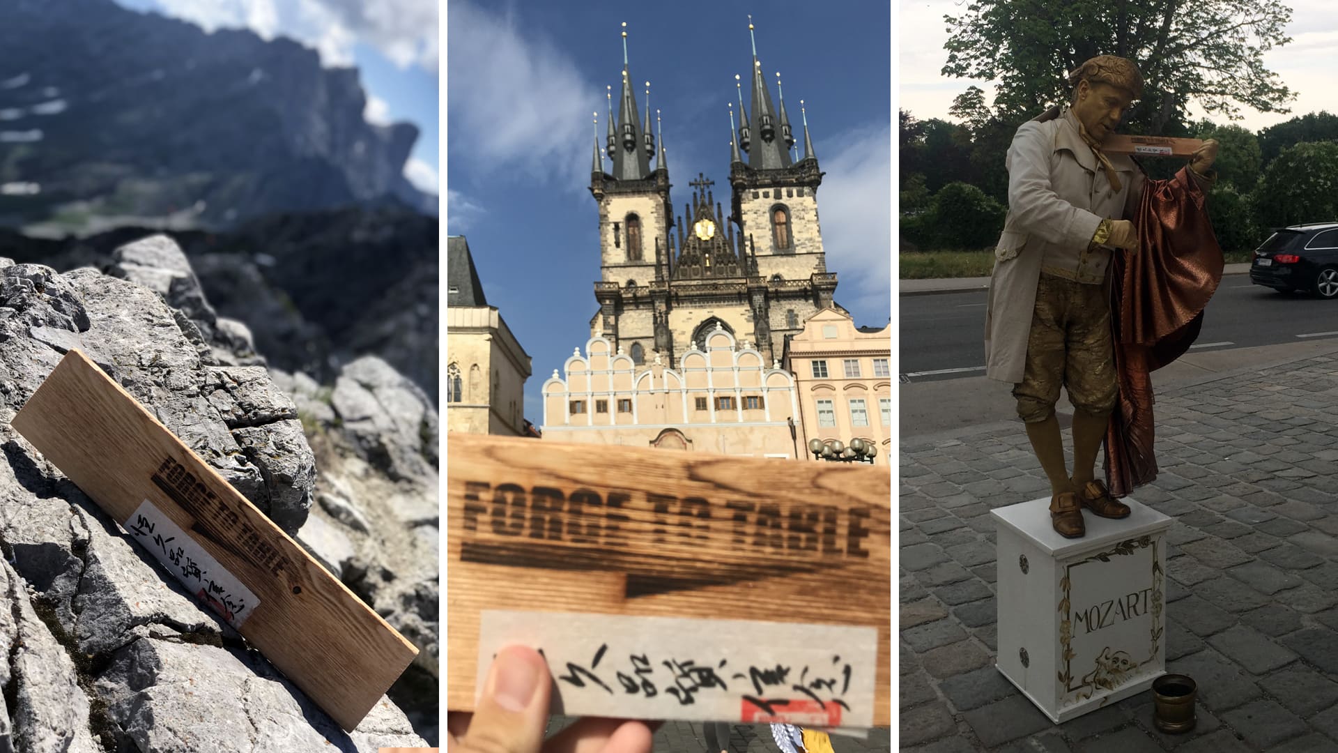 Forge to Table knives pictured on their European summer tour with Noah Rosen '19.