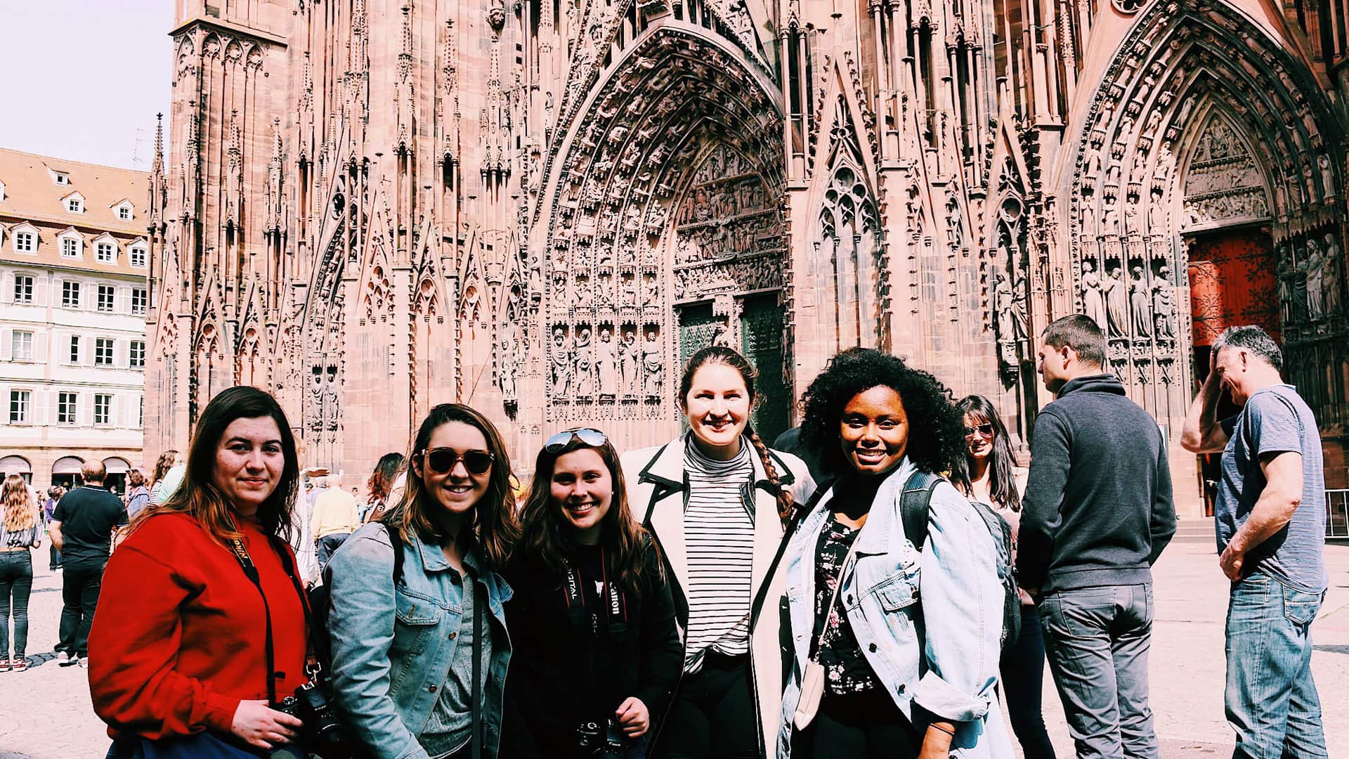 JWU group at Notre Dame Cathedral in Paris.