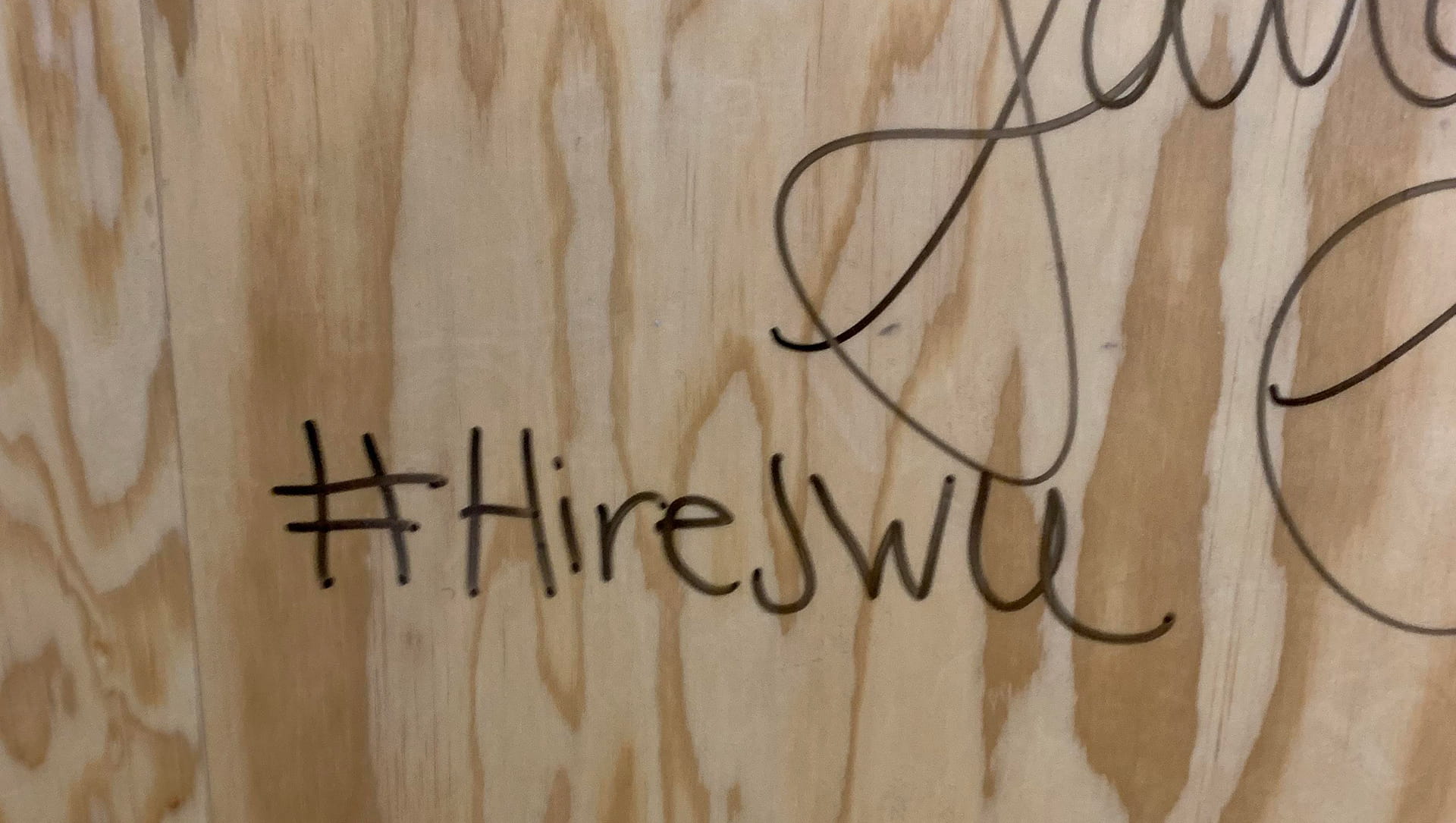 STUDENTS LEFT A SUBTLE HINT (#HireJWU) ON FACEBOOK'S "WHATS ON YOUR MIND?" WALL.