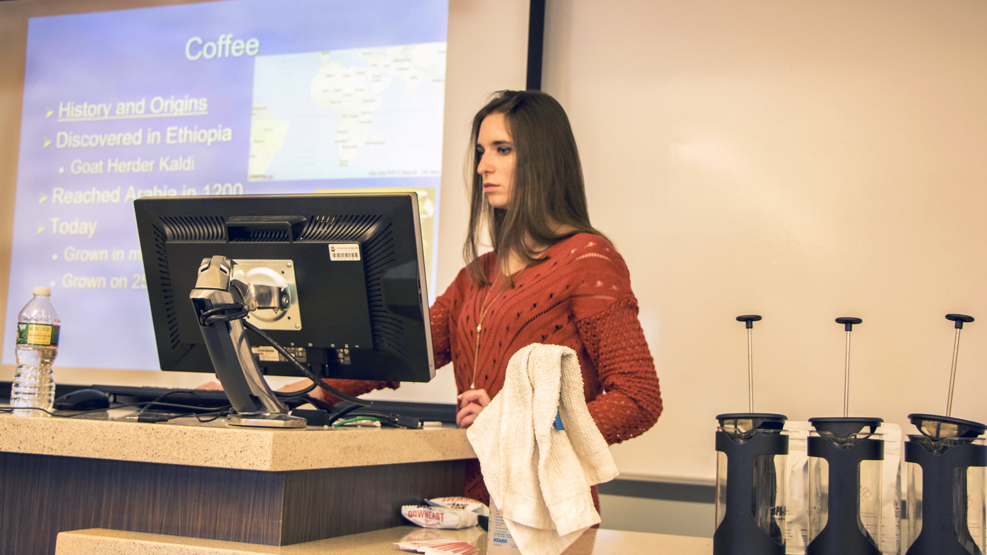 Kayla Gagne during lecture.