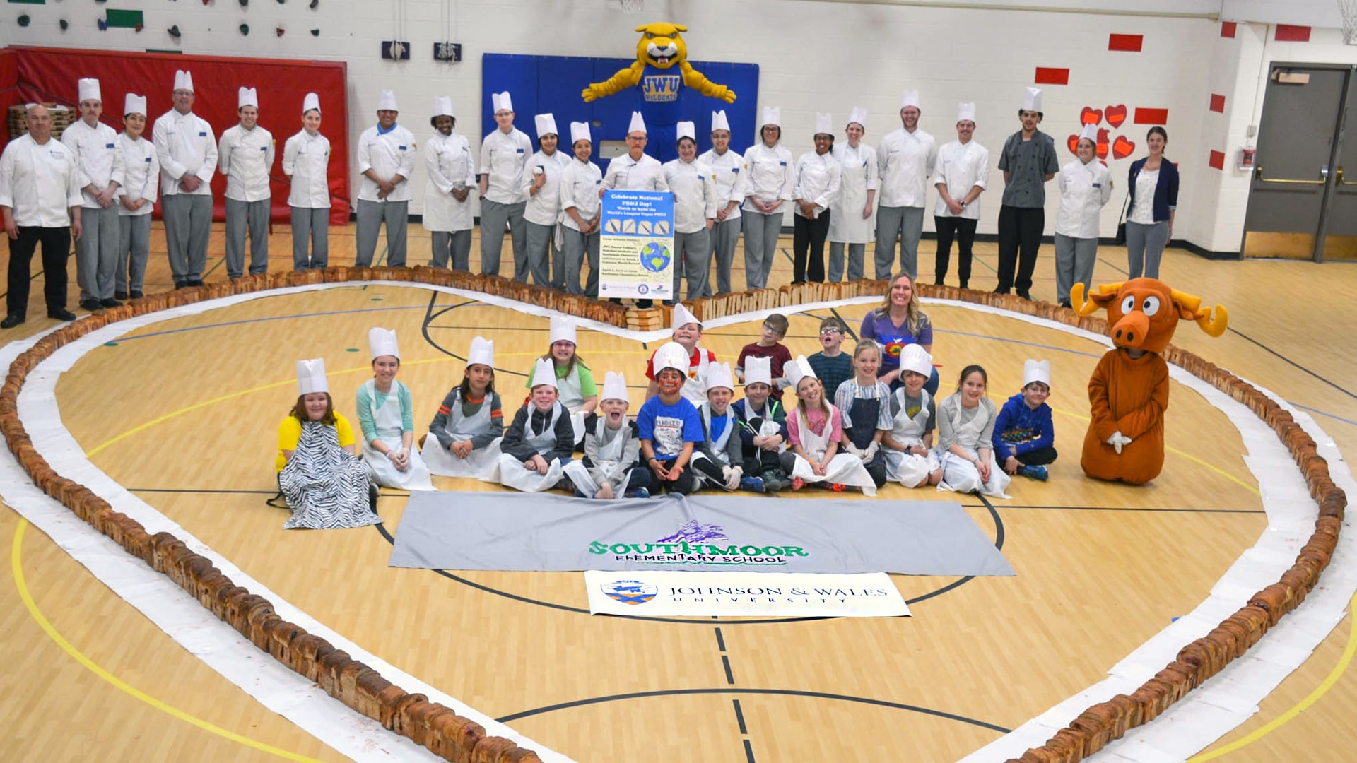 After building the sandwich students pose for a group portrait.