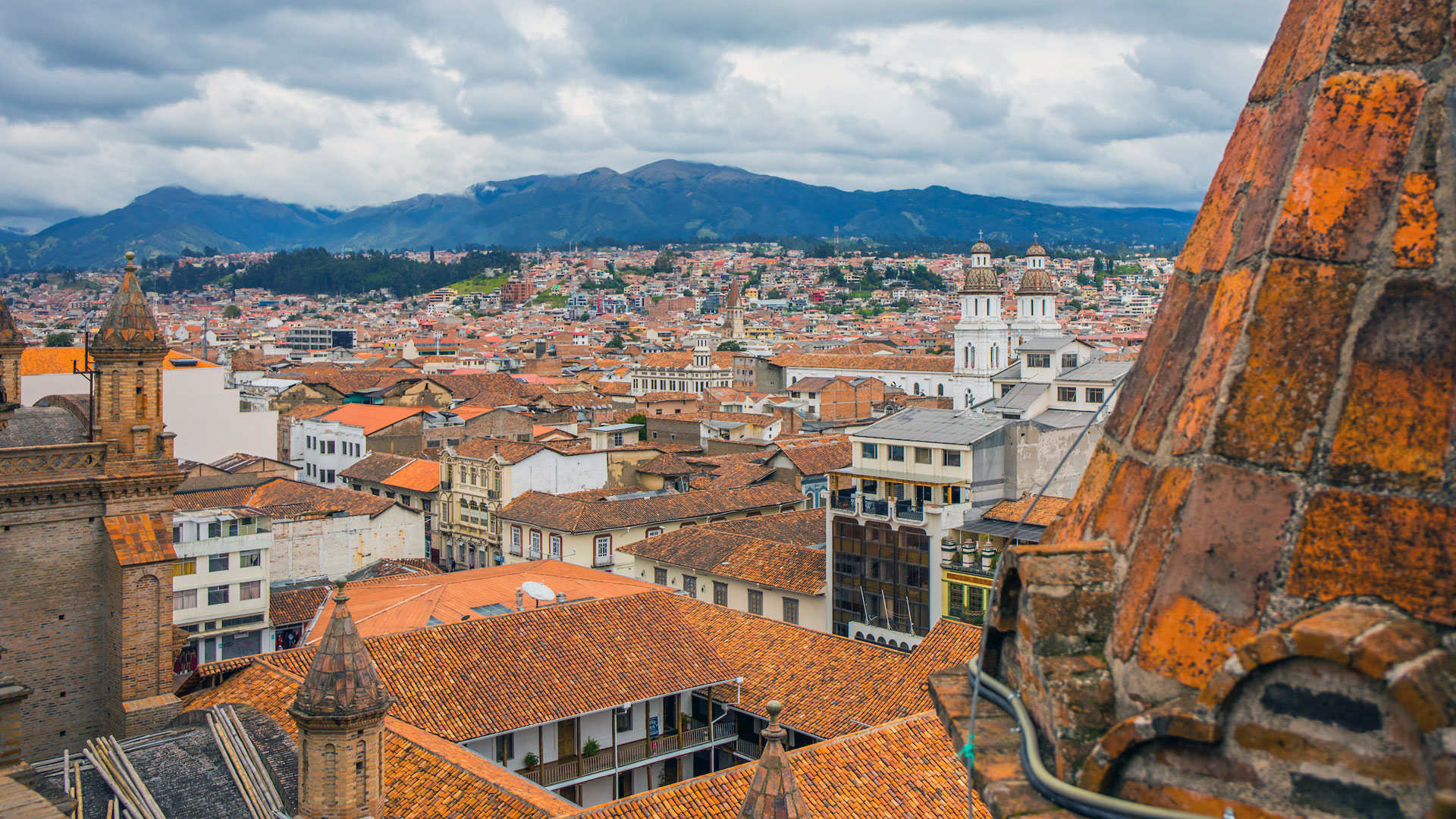 Colorful tiled rooftops in Cuenca Old Town