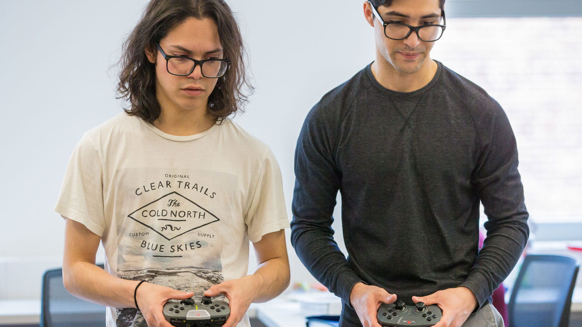 JWU VEX Robotics team captains Edgar Falcon and Manuel Rosado.