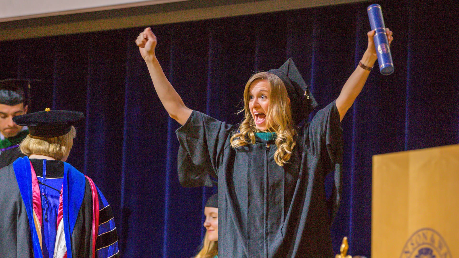 Jubilation at commencement.