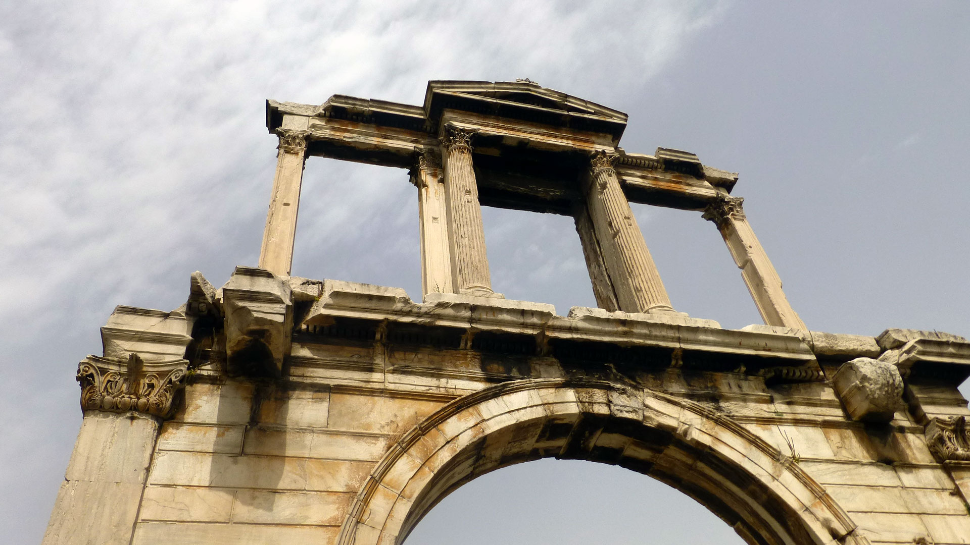 Historical architecture ruins in Athens.