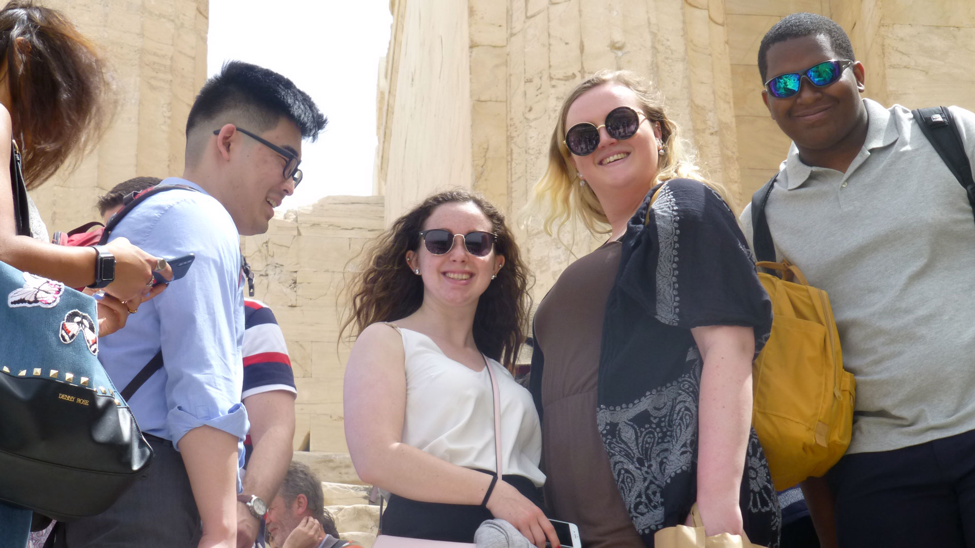 Students exploring the Acropolis in Athens, Greece.