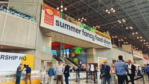 At the Fancy Food Show.