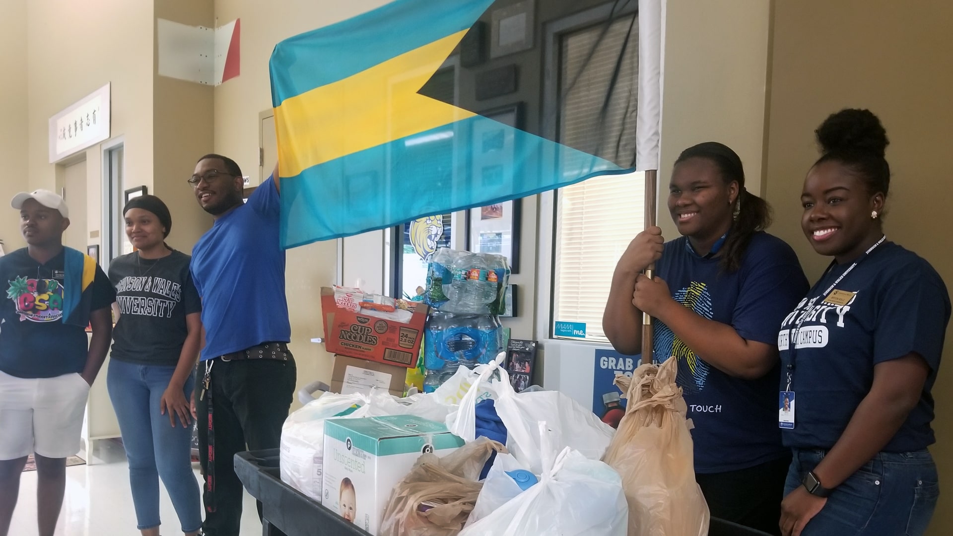 Volunteers worked to make sure donations got to their destination.