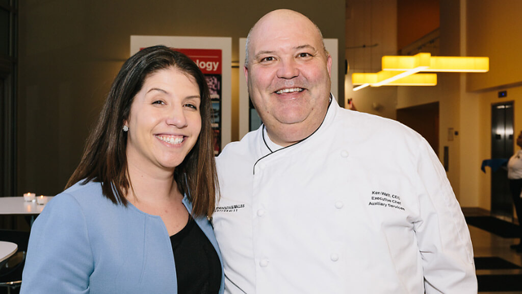 Amanda Rotondi, director of Campus Dining and Ken Watt, executive chef of Auxiliary Services