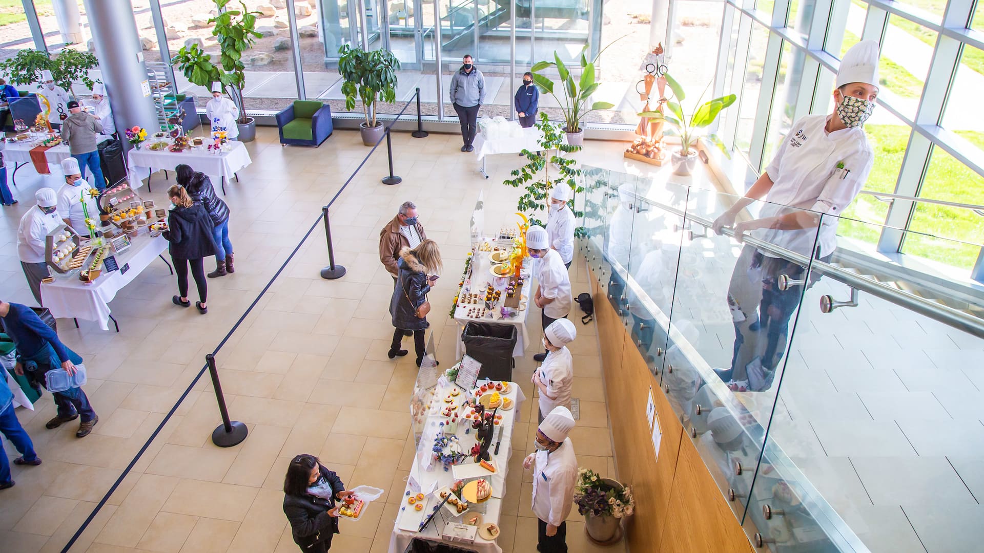 Pastry buffet in the foyer of JWU Providences Cuisinart Center for Culinary Excellence
