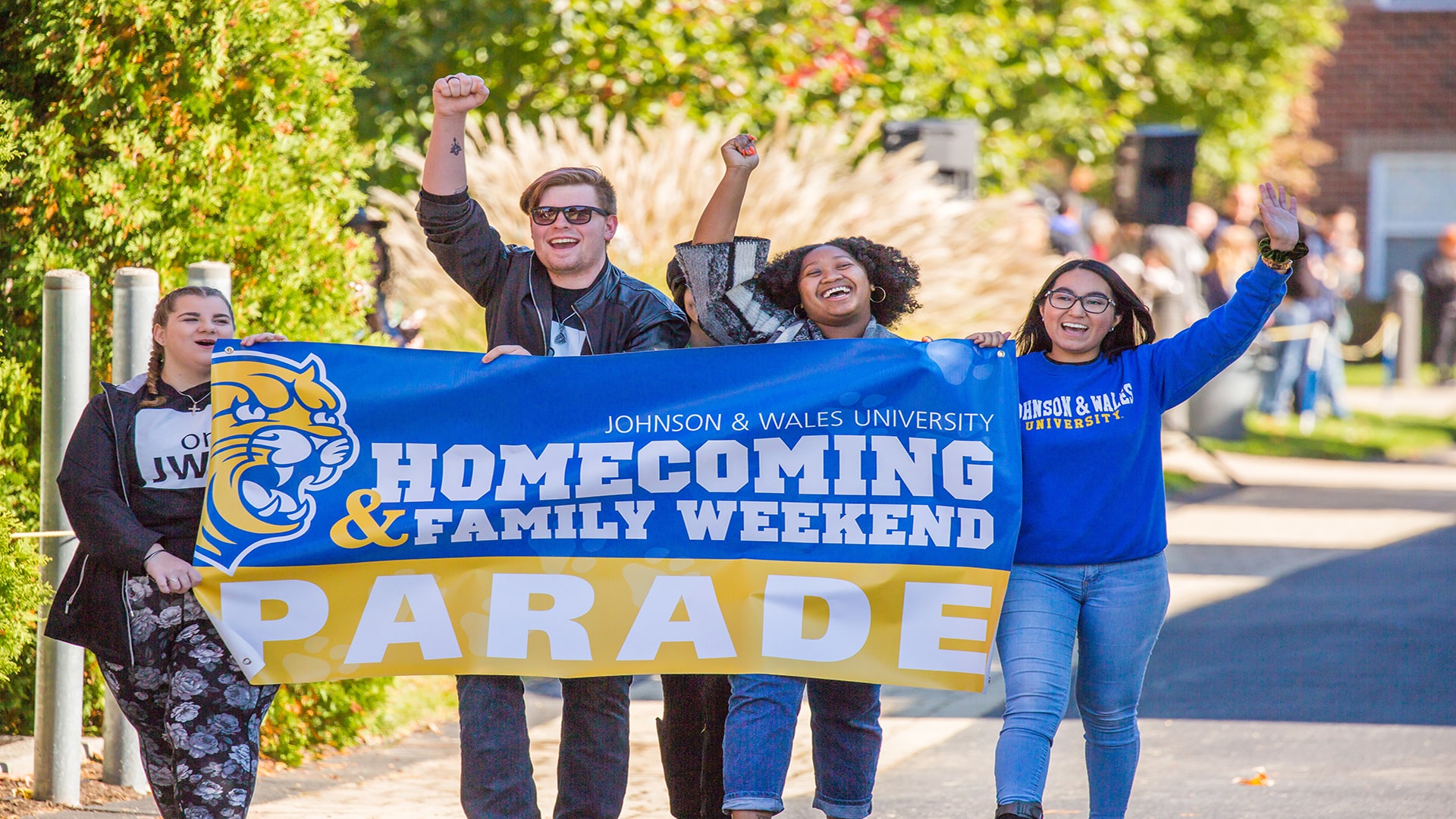 Jacob and other students at Homecoming