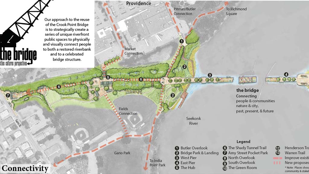 The winning design submitted by Jonathan Harris and the team from the Horsley Witten Group incorporates a variety of design elements.