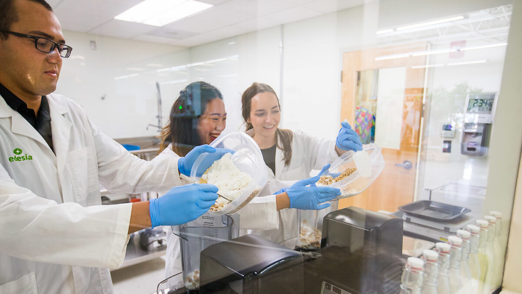 jwu students in culinary lab