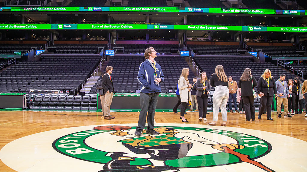 Fans make their return for a Celtics game at TD Garden