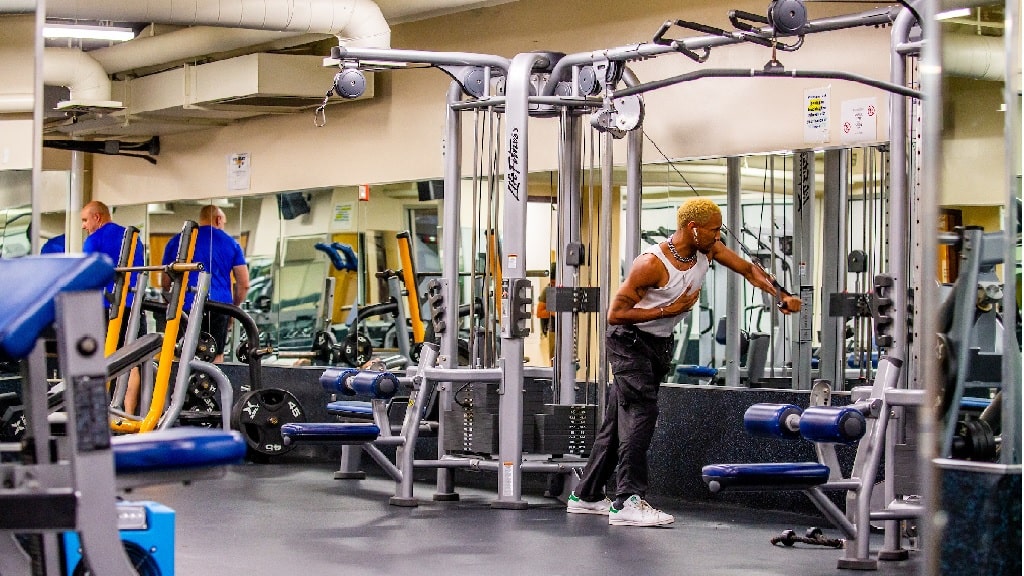 a student working out 