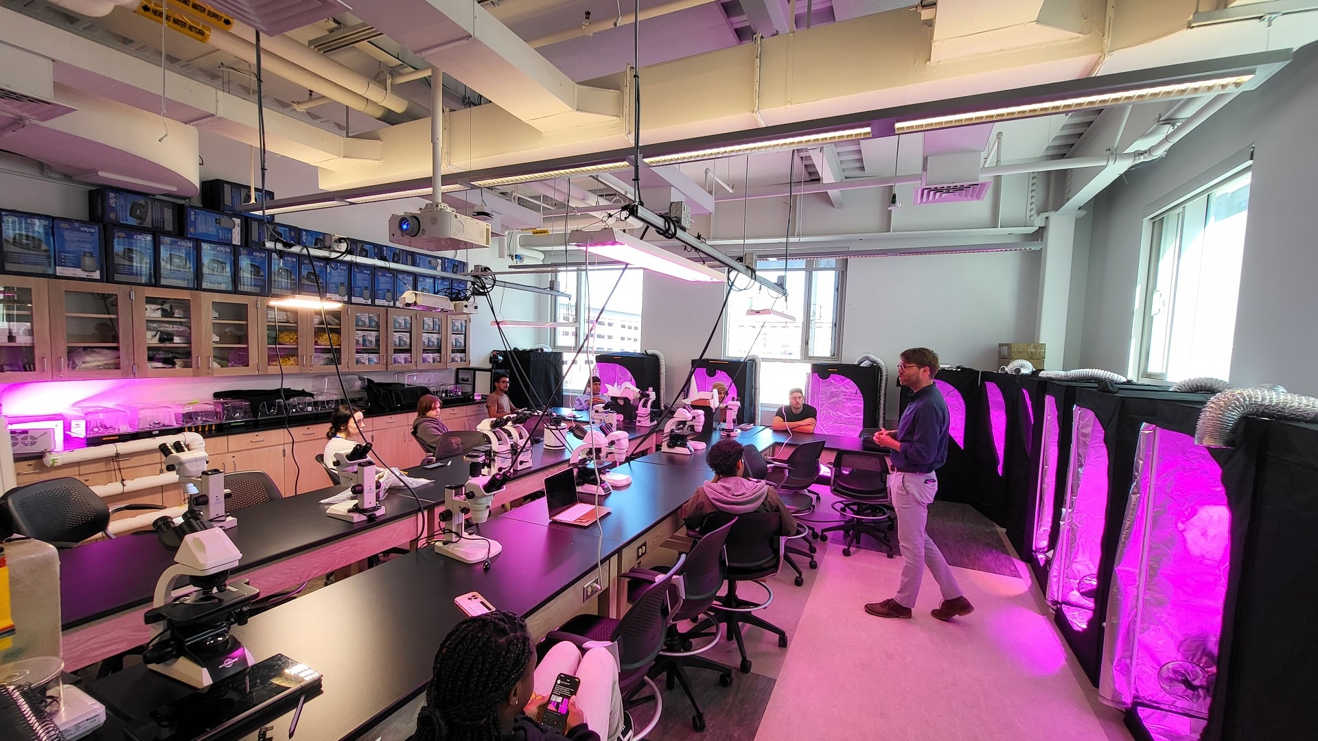 classroom in session at the cannabis lab at JWU