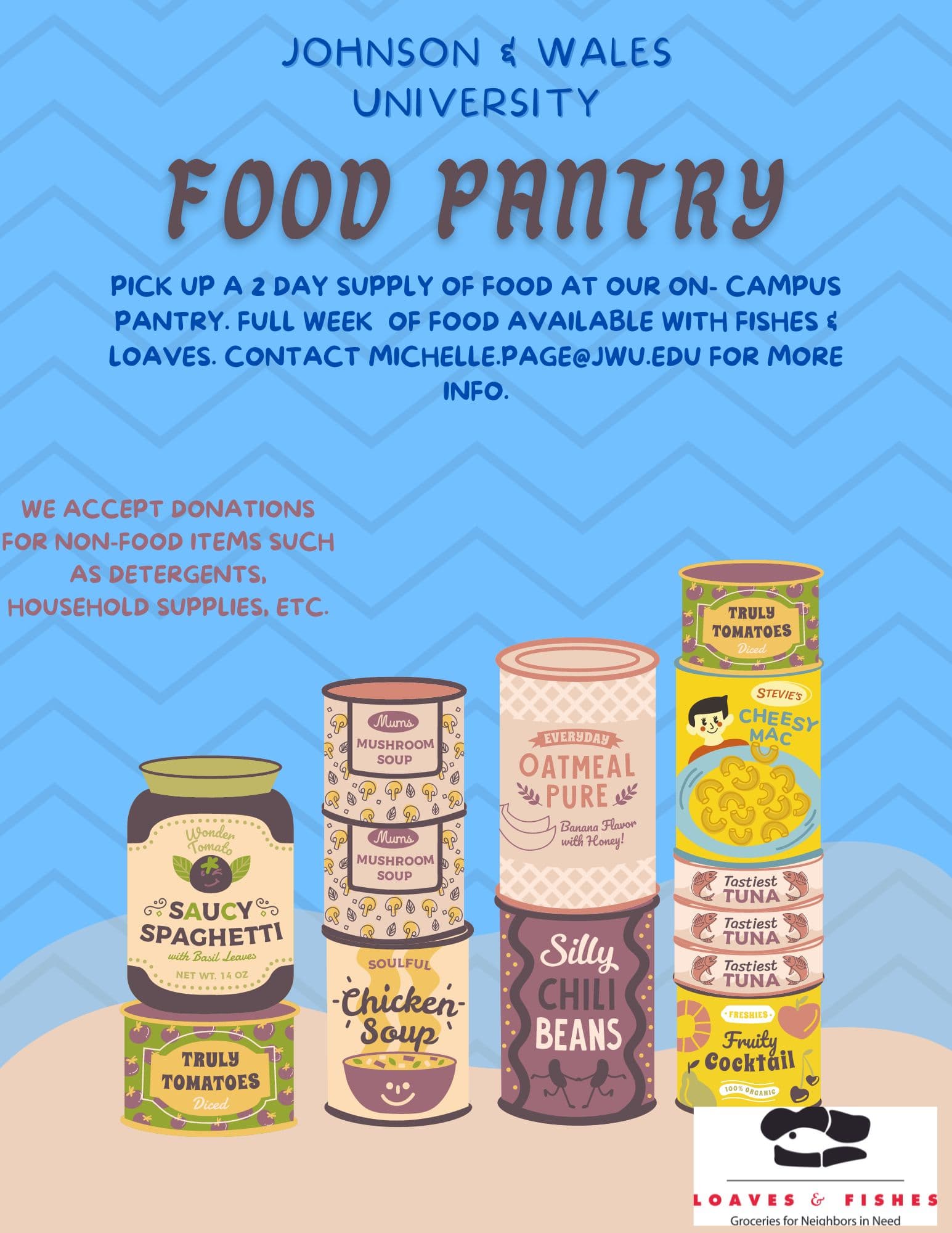Flyer for JWU Charlotte’s food pantry