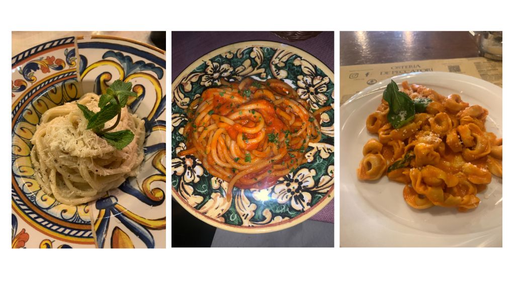 Collage of Italian pastas